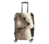TKJMCSW French Poodle Luggage Cover Tsa Approved Suitcase Covers for Luggage Elastic Washable Suit Case Covers Anti-Scratch Travel Luggages Sleeve Suitcase Protector Fits 19-30 Inch Case(), White, XL