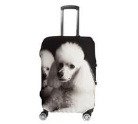 TKJMCSW French Poodle Luggage Cover Tsa Approved Suitcase Covers for Luggage Elastic Washable Suit Case Covers Anti-Scratch Travel Luggages Sleeve Suitcase Protector Fits 19-30 Inch Case(), White, M
