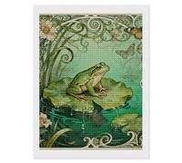 TKJMCSW Frog Lotus Pad 5D Diamond Painting Kits for Adults Beginner DIY Round Full Drill Diamond Dots Paintings Paint with Diamonds Crafts Kits Gem Art for Home Wall Decor Gift 12"x16"