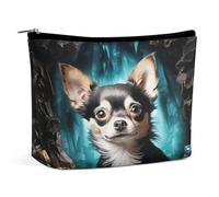 TKJMCSW Gem Cave Chihuahua Cosmetic Bags for Women Men Waterproof Travel Toiletry Bag Large Capacity Makeup Bags PU Leather Cute Makeup Pouch Protable Travel Bag for Toiletries, white, One Size