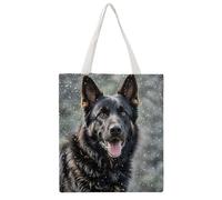 TKJMCSW German Shepherd Dog Canvas Tote Bag for Women with Handles Reusable Grocery Cloth Bag Foldable Tote Purse Travel Casual Everyday Shoulder Bags Shopping Handbag for Teacher Nurse Gift