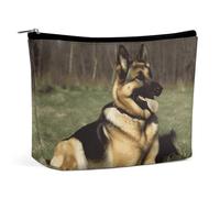 TKJMCSW German Shepherd Dog Cosmetic Bags for Women Men Waterproof Travel Toiletry Bag Large Capacity Makeup Bags PU Leather Cute Makeup Pouch Protable Travel Bag for Toiletries, white, One Size