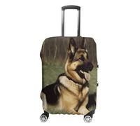 TKJMCSW German Shepherd Dog Luggage Cover Tsa Approved Suitcase Covers for Luggage Elastic Washable Suit Case Covers Anti-Scratch Travel Luggages Sleeve Suitcase Protector Fits 19-30 Inch Case