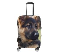 TKJMCSW German Shepherd Puppy Luggage Cover Tsa Approved Suitcase Covers for Luggage Elastic Washable Suit Case Covers Anti-Scratch Travel Luggages Sleeve Suitcase Protector Fits 19-30 Inch Case