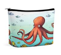 TKJMCSW Giant Octopus Cosmetic Bags for Women Men Waterproof Travel Toiletry Bag Large Capacity Makeup Bags PU Leather Cute Makeup Pouch Protable Travel Bag for Toiletries, white, One Size