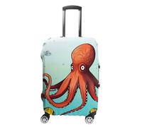 TKJMCSW Giant Octopus Luggage Cover Tsa Approved Suitcase Covers for Luggage Elastic Washable Suit Case Covers Anti-Scratch Travel Luggages Sleeve Suitcase Protector Fits 19-30 Inch Case(), White, L