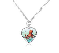 TKJMCSW Giant Octopus Pet Ashes Necklace with Filling Kits 27.6" Cable Chain Memorial Cremation Urn Necklace Jewelry Souvenir Keepsake for Human Ashes Dogs Cats Sympathy Gift for Women Men