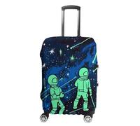 TKJMCSW Glow In The Dark Luggage Cover Tsa Approved Suitcase Covers for Luggage Elastic Washable Suit Case Covers Anti-Scratch Travel Luggages Sleeve Suitcase Protector Fits 19-30 Inch Case(), White