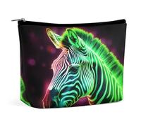 TKJMCSW Glowing Zebra Cosmetic Bags for Women Men Waterproof Travel Toiletry Bag Large Capacity Makeup Bags PU Leather Cute Makeup Pouch Protable Travel Bag for Toiletries, white, One size