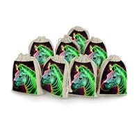 TKJMCSW Glowing Zebra Drawstring Gift Bags 8PCS Muslin Bags Drawstring Bags Small Drawstring Bags Gift Bags with Drawstring Gift Wrap Bags Drawstring Drawstring Pouch