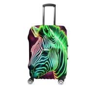 TKJMCSW Glowing Zebra Luggage Cover Tsa Approved Suitcase Covers for Luggage Elastic Washable Suit Case Covers Anti-Scratch Travel Luggages Sleeve Suitcase Protector Fits 19-30 Inch Case(), White, M