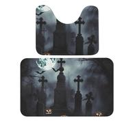 TKJMCSW Gothic Happy Halloween Bathroom Rugs Sets 2 Piece Bathroom Rugs Bathroom Mat Bath Mat Bath Rugs Bathroom Rug Set Bath Mats for Bathroom Toilet Rugs U Shaped Washable