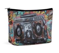 TKJMCSW Graffiti Hip Hop Cosmetic Bags for Women Men Waterproof Travel Toiletry Bag Large Capacity Makeup Bags PU Leather Cute Makeup Pouch Protable Travel Bag for Toiletries, white, One Size