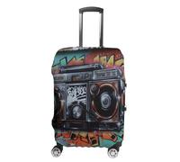 TKJMCSW Graffiti Hip Hop Luggage Cover Tsa Approved Suitcase Covers for Luggage Elastic Washable Suit Case Covers Anti-Scratch Travel Luggages Sleeve Suitcase Protector Fits 19-30 Inch Case(M)
