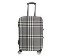 TKJMCSW Gray Plaid Lines Luggage Cover Tsa Approved Suitcase Covers for Luggage Elastic Washable Suit Case Covers Anti-Scratch Travel Luggages Sleeve Suitcase Protector Fits 19-30 Inch Case(), White