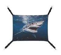 TKJMCSW Great White Shark Opens Mouth Cat Cage Hammock Cat Hammock for Cage Rat Hammock Ferret Hammock Cat Hammock for Large Cats Hanging Cat Bed Cat Hammock Bed Chinchilla Hammock Pet Hammock