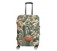 TKJMCSW Green Floral Pattern Luggage Cover Tsa Approved Suitcase Covers for Luggage Elastic Washable Suit Case Covers Anti-Scratch Travel Luggages Sleeve Suitcase Protector Fits 19-30 Inch Case