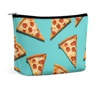 TKJMCSW Green Pizza Slices Cosmetic Bags for Women Men Waterproof Travel Toiletry Bag Large Capacity Makeup Bags PU Leather Cute Makeup Pouch Protable Travel Bag for Toiletries, white, One Size