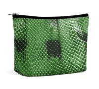 TKJMCSW Green Snakeskin Cosmetic Bags for Women Men Waterproof Travel Toiletry Bag Large Capacity Makeup Bags PU Leather Cute Makeup Pouch Protable Travel Bag for Toiletries, white, One size