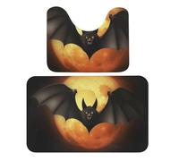 TKJMCSW Halloween Bat Bathroom Rugs Sets 2 Piece Bathroom Rugs Bathroom Mat Bath Mat Bath Rugs Bathroom Rug Set Bath Mats for Bathroom Toilet Rugs U Shaped Washable
