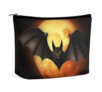 TKJMCSW Halloween Bat Cosmetic Bags for Women Men Waterproof Travel Toiletry Bag Large Capacity Makeup Bags PU Leather Cute Makeup Pouch Protable Travel Bag for Toiletries, white, One size