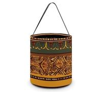 TKJMCSW Halloween Trick Or Treat Bucket African National Patterns Candy Bag with Handle Reusable Goodie Basket Tote Large Snack Grocery Party Favors Supplies
