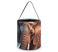 TKJMCSW Halloween Trick Or Treat Bucket Elephants Red Candy Bag with Handle Reusable Goodie Basket Tote Large Snack Grocery Party Favors Supplies