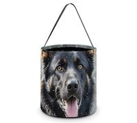 TKJMCSW Halloween Trick Or Treat Bucket German Shepherd Dog Candy Bag with Handle Reusable Goodie Basket Tote Large Snack Grocery Party Favors Supplies