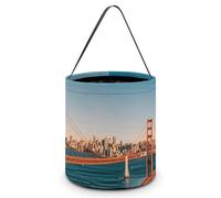 TKJMCSW Halloween Trick Or Treat Bucket San Francisco Candy Bag with Handle Reusable Goodie Basket Tote Large Snack Grocery Party Favors Supplies