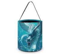 TKJMCSW Halloween Trick Or Treat Bucket The Dragon King Candy Bag with Handle Reusable Goodie Basket Tote Large Snack Grocery Party Favors Supplies