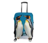 TKJMCSW Happy Penguins Luggage Cover Tsa Approved Suitcase Covers for Luggage Elastic Washable Suit Case Covers Anti-Scratch Travel Luggages Sleeve Suitcase Protector Fits 19-30 Inch Case(), white
