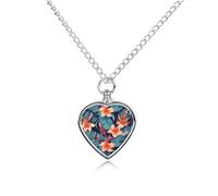 TKJMCSW Hawaii Tropical Flower Pet Ashes Necklace with Filling Kits 27.6" Cable Chain Memorial Cremation Urn Necklace Jewelry Souvenir Keepsake for Human Ashes Dogs Cats Sympathy Gift for Women Men