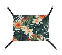TKJMCSW Hawaiian Flower Palm Leaves Cat Cage Hammock Cat Hammock for Cage Rat Hammock Ferret Hammock Cat Hammock for Large Cats Hanging Cat Bed Cat Hammock Bed Chinchilla Hammock Pet Hammock