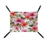 TKJMCSW Hawaiian Flower Print Cat Cage Hammock Cat Hammock for Cage Rat Hammock Ferret Hammock Cat Hammock for Large Cats Hanging Cat Bed Cat Hammock Bed Chinchilla Hammock Pet Hammock