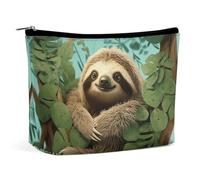 TKJMCSW Hug Tree Sloth Cosmetic Bags for Women Men Waterproof Travel Toiletry Bag Large Capacity Makeup Bags PU Leather Cute Makeup Pouch Protable Travel Bag for Toiletries, white, One size