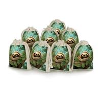 TKJMCSW Hug Tree Sloth Drawstring Gift Bags 8PCS Muslin Bags Drawstring Bags Small Drawstring Bags Gift Bags with Drawstring Gift Wrap Bags Drawstring Drawstring Pouch