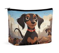 TKJMCSW I Love My Dog Dachshunds Cosmetic Bags for Women Men Waterproof Travel Toiletry Bag Large Capacity Makeup Bags PU Leather Cute Makeup Pouch Protable Travel Bag for Toiletries, white, One size