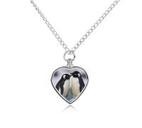 TKJMCSW I Love Penguins Pet Ashes Necklace with Filling Kits 27.6" Cable Chain Memorial Cremation Urn Necklace Jewelry Souvenir Keepsake for Human Ashes Dogs Cats Sympathy Gift for Women Men