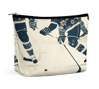 TKJMCSW Ice Hockey Pattern Cosmetic Bags for Women Men Waterproof Travel Toiletry Bag Large Capacity Makeup Bags PU Leather Cute Makeup Pouch Protable Travel Bag for Toiletries