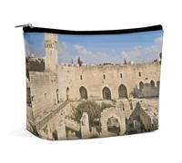TKJMCSW Israel at The Tower of David Cosmetic Bags for Women Men Waterproof Travel Toiletry Bag Large Capacity Makeup Bags PU Leather Cute Makeup Pouch Protable Travel Bag for Toiletries, white, One
