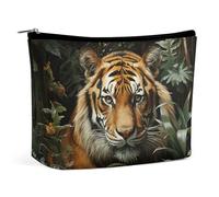 TKJMCSW Jungle Tiger Cosmetic Bags for Women Men Waterproof Travel Toiletry Bag Large Capacity Makeup Bags PU Leather Cute Makeup Pouch Protable Travel Bag for Toiletries, white, One size