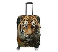 TKJMCSW Jungle Tiger Luggage Cover Tsa Approved Suitcase Covers for Luggage Elastic Washable Suit Case Covers Anti-Scratch Travel Luggages Sleeve Suitcase Protector Fits 19-30 Inch Case(), White, L