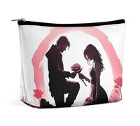 TKJMCSW Kneeling with A Rose Makeup Bag for Women Large Capacity Toiletry Bag Portable Make Up Organizer Cosmetics Bag Travel Bag for Cosmetic Storage Bag for Travel Work, style, One Size