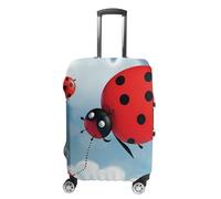 TKJMCSW Ladybug And Cloud Luggage Cover Tsa Approved Suitcase Covers for Luggage Elastic Washable Suit Case Covers Anti-Scratch Travel Luggages Sleeve Suitcase Protector Fits 19-30 Inch Case(), White