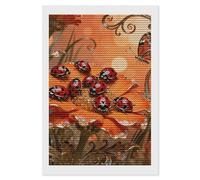 TKJMCSW Ladybug Marigold Bloom 5D Diamond Painting Kits for Adults Beginner DIY Round Full Drill Diamond Dots Paintings Paint with Diamonds Crafts Kits Gem Art for Home Wall Decor Gift 8"x12"