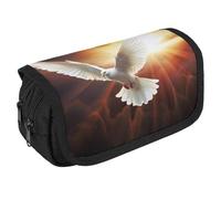 TKJMCSW Large Capacity Pencil Case Zippered Dove Sun Art Pencil Pouch Multifunctional Pen Case with 3 Compartment Adult Fabric Makeup Bag for Women Men Storage Organizer for Office Supply