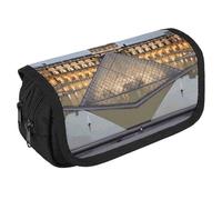 TKJMCSW Large Capacity Pencil Case Zippered Louvre Museum in Paris Pencil Pouch Multifunctional Pen Case with 3 Compartment Adult Fabric Makeup Bag for Women Men Storage Organizer for Office Supply