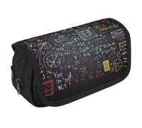 TKJMCSW Large Capacity Pencil Case Zippered Mathematics And Physics Pencil Pouch Multifunctional Pen Case with 3 Compartment Adult Fabric Makeup Bag for Women Men Storage Organizer for Office Supply