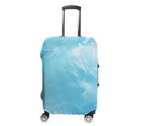 TKJMCSW Light Blue Image Luggage Cover Tsa Approved Suitcase Covers for Luggage Elastic Washable Suit Case Covers Anti-Scratch Travel Luggages Sleeve Suitcase Protector Fits 19-30 Inch Case(), white