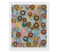 TKJMCSW Little Lion Doodle 5D Diamond Painting Kits for Adults Beginner DIY Round Full Drill Diamond Dots Paintings Paint with Diamonds Crafts Kits Gem Art for Home Wall Decor Gift 16"x20"